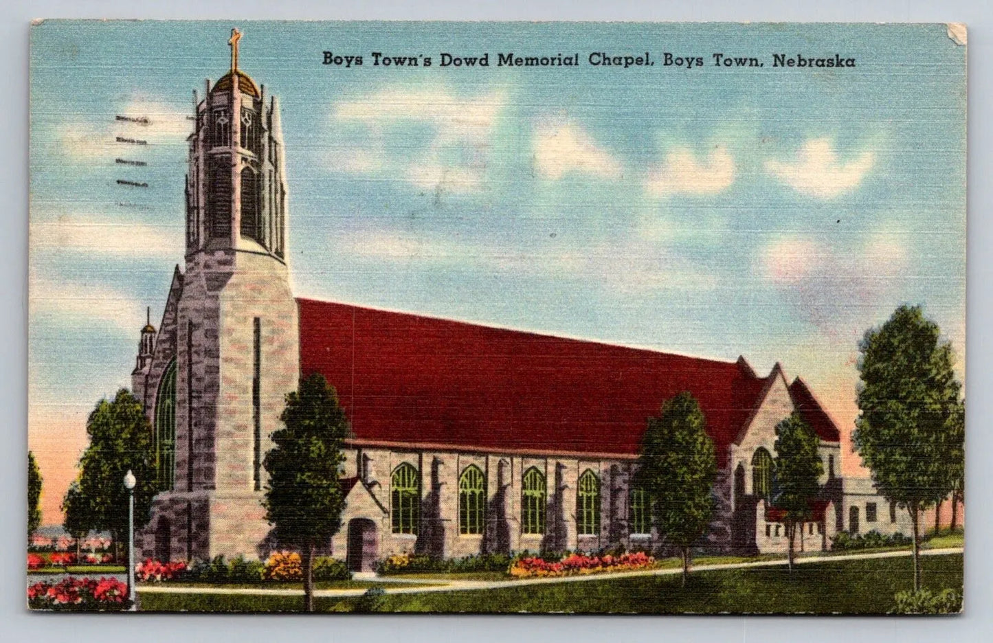 Boys Town's Dowd Memorial Chapel, Boys Town, Nebraska Vintage Postcard