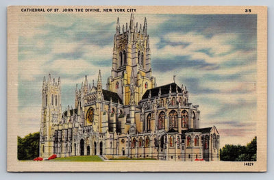 Cathedral of St. John the Divine, New York City Vintage Alfred Mainzer Postcard