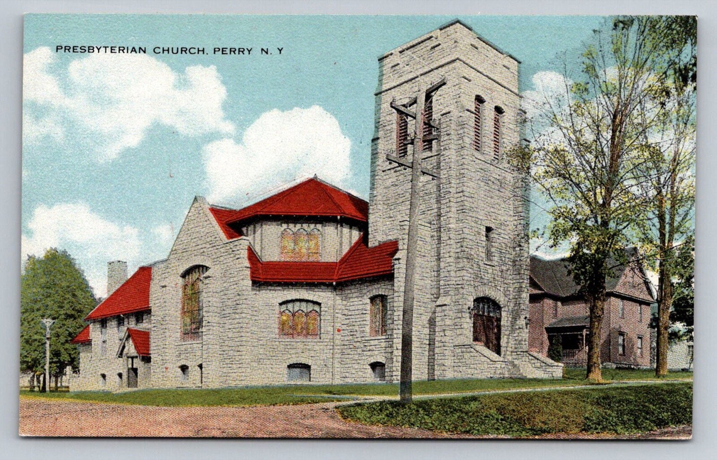 Presbyterian Church, Perry NY (New York) Vintage Postcard