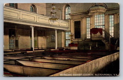 Interior, Christ Church, Alexandria, Virginia Vintage Postcard - NICE!