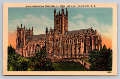 Washington Cathedral SS. Peter and Paul, Washington DC Church Vintage Postcard