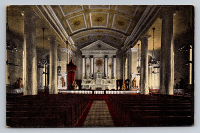 Interior of the Old Cathederal, Church of St. Louis, Missouri Vintage Postcard