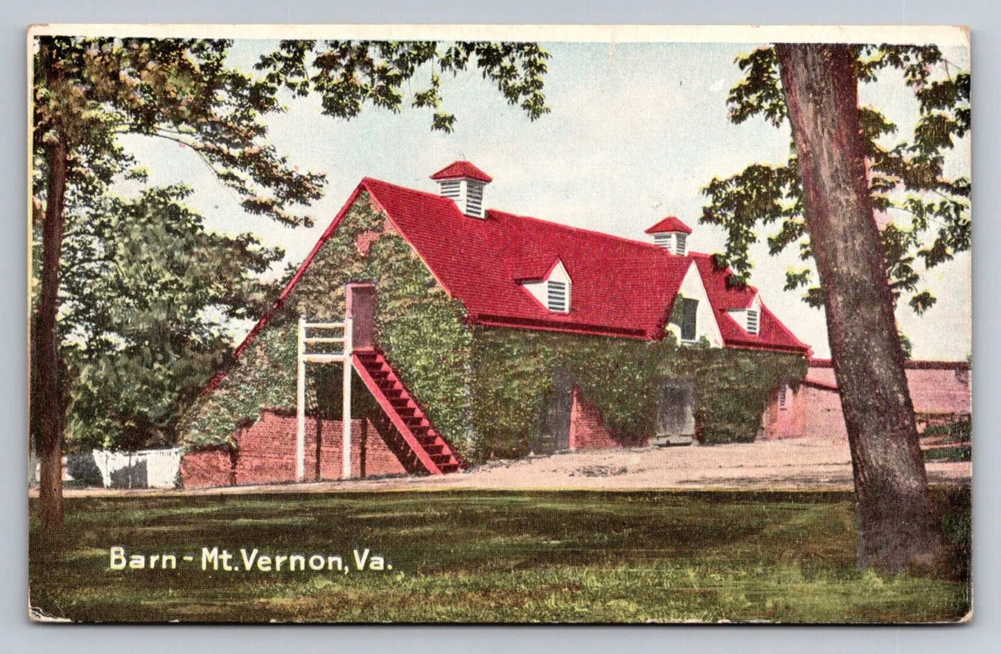 Barn - Mount Vernon, Virginia Vintage Postcard - Great!