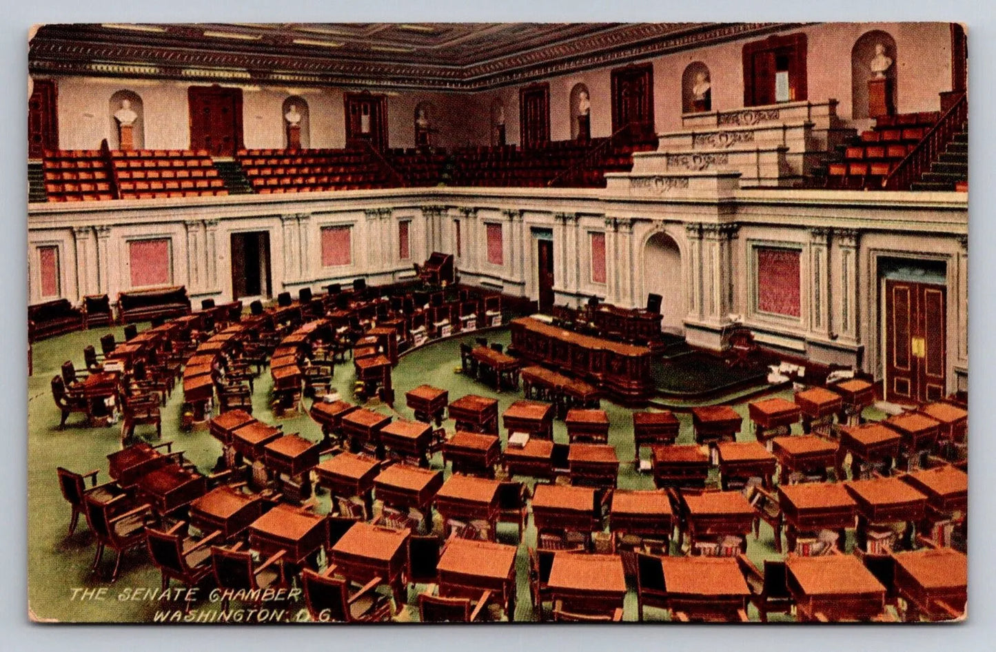 Senate Chamber, Washington DC, 1910 Vintage AC Bosselman Postcard AWESOME