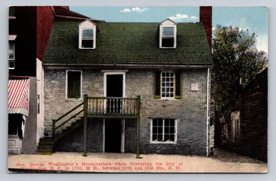 George Washington's Headquarters While Surveying Washington, DC Vintage Postcard