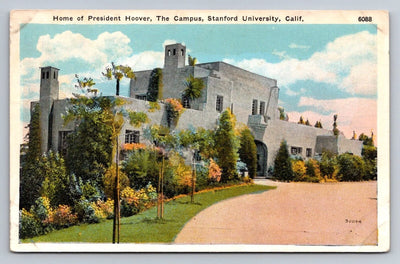 Home of President Hoover, the Campus, Stanford University, California Postcard