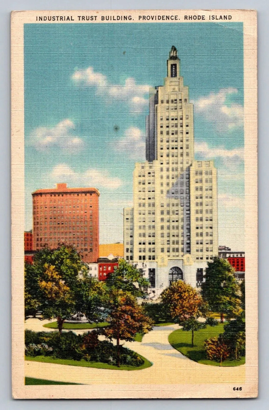 Industrial Trust Building. Providence. Rhode Island Vintage Postcard