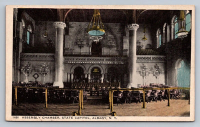 Assembly Chamber, State Capitol, Albany, NY New York Vintage Postcard BEAUTIFUL