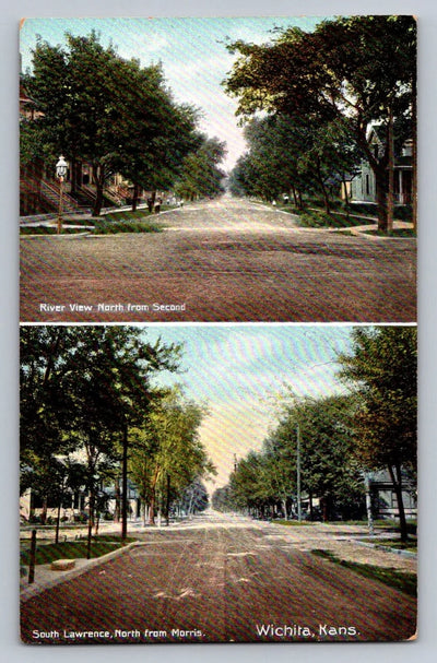 River View North and South Lawrence Streets, Wichita, Kansas Vintage Postcard