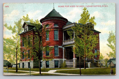 Home for Aged Women, Cedar Rapids, Iowa circa 1907 - Franklin Stamp Postcard