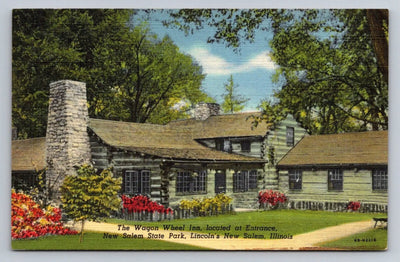 The Wagon Wheel Inn, New Salem State Park, Lincoln's New Salem, Ill. Postcard