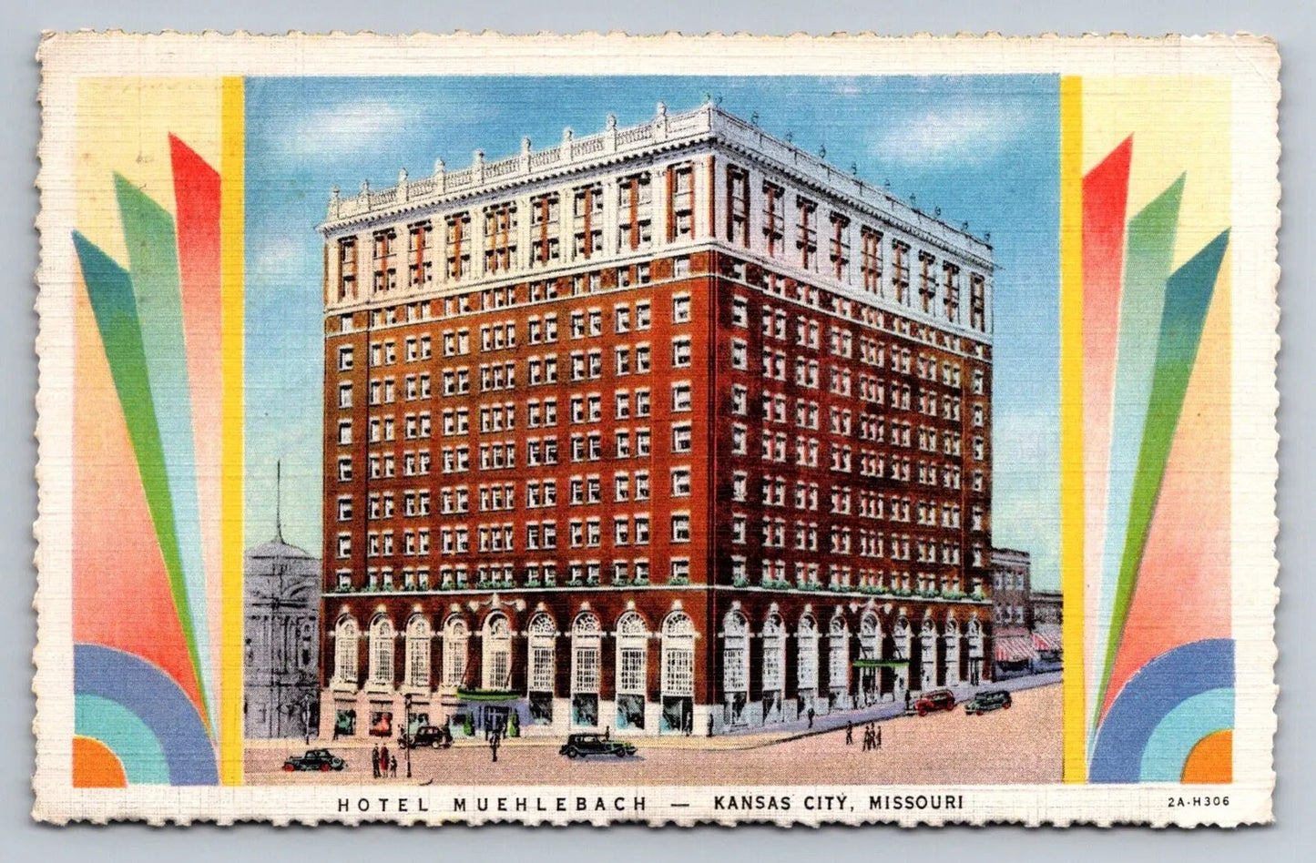 Hotel Muehbach - Kansas City, Missouri Vintage R. E. Drew Postcard (circa 1933)