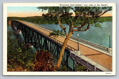 Hurricane Deck Bridge Over Lake of the Ozarks, Osage Beach, MO Missouri Postcard