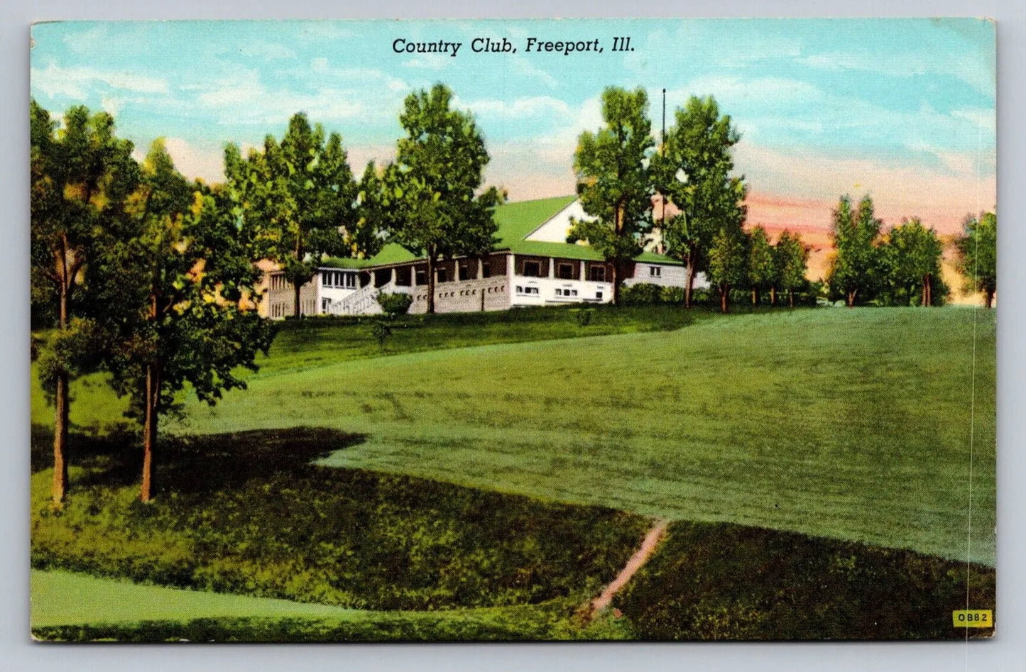 Country Club, Freeport, IL Illinois Vintage Postcard