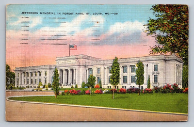 Jefferson Memorial in Forest Park, St. Louis, MO (Missouri) Vintage Postcard