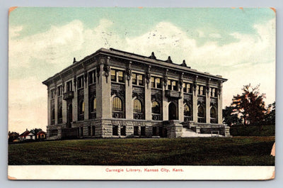 Carnegie Library, Kansas City, Kansas Vintage Southwest News Company Postcard