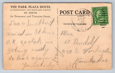 The Park Plaza on the Park, Saint Louis, Missouri Hotel Vintage Postcard