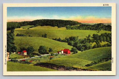 Curt Teich Farm Scene Vintage Postcard BEAUTIFUL