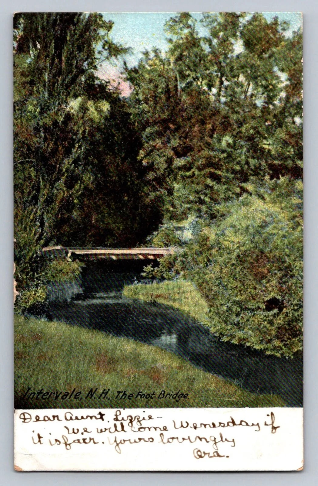 Intervale, NH, the Foot Bridge (New Hampshire) Vintage Postcard (circa 1905)