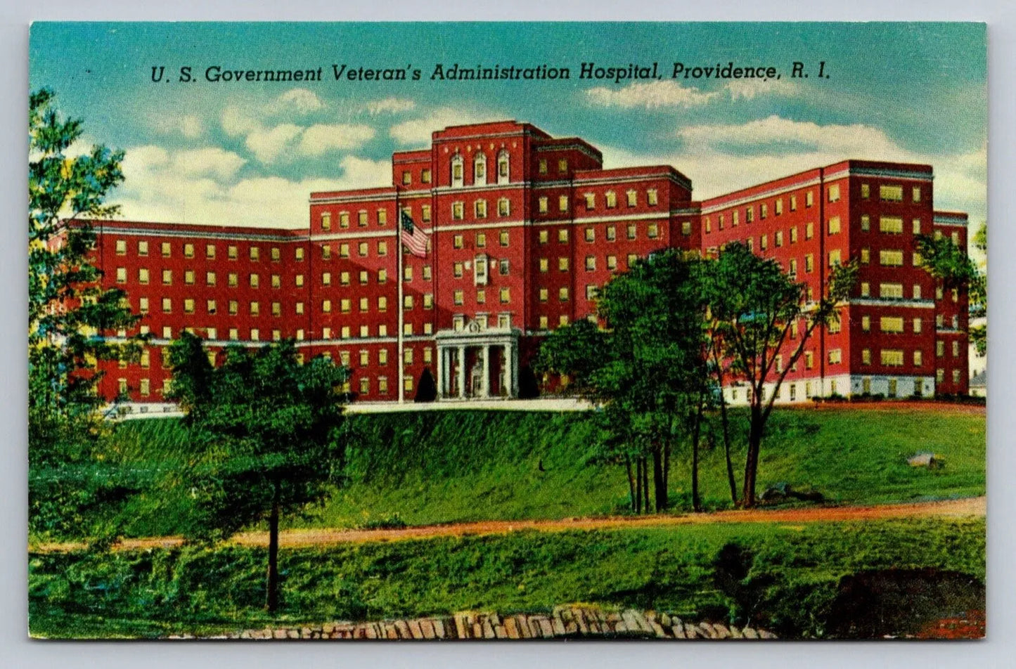 U. S. Government Veteran's Administration Hospital, Providence, RI Postcard