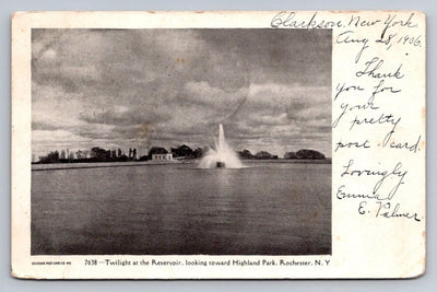 Twilight at the Resevoir, Highland Park, Rochester, NY (New York) Postcard