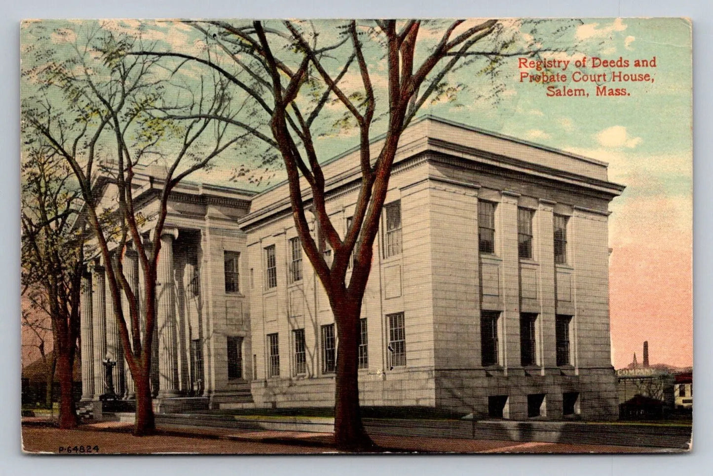 Registry of Deeds and Probate Court House, Salem, Mass. Vintage Postcard