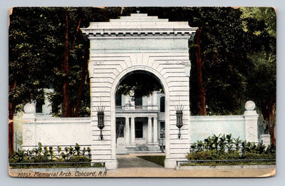 Memorial Arch, Concord, NH circa 1907 New Hampshire Vintage Postcard