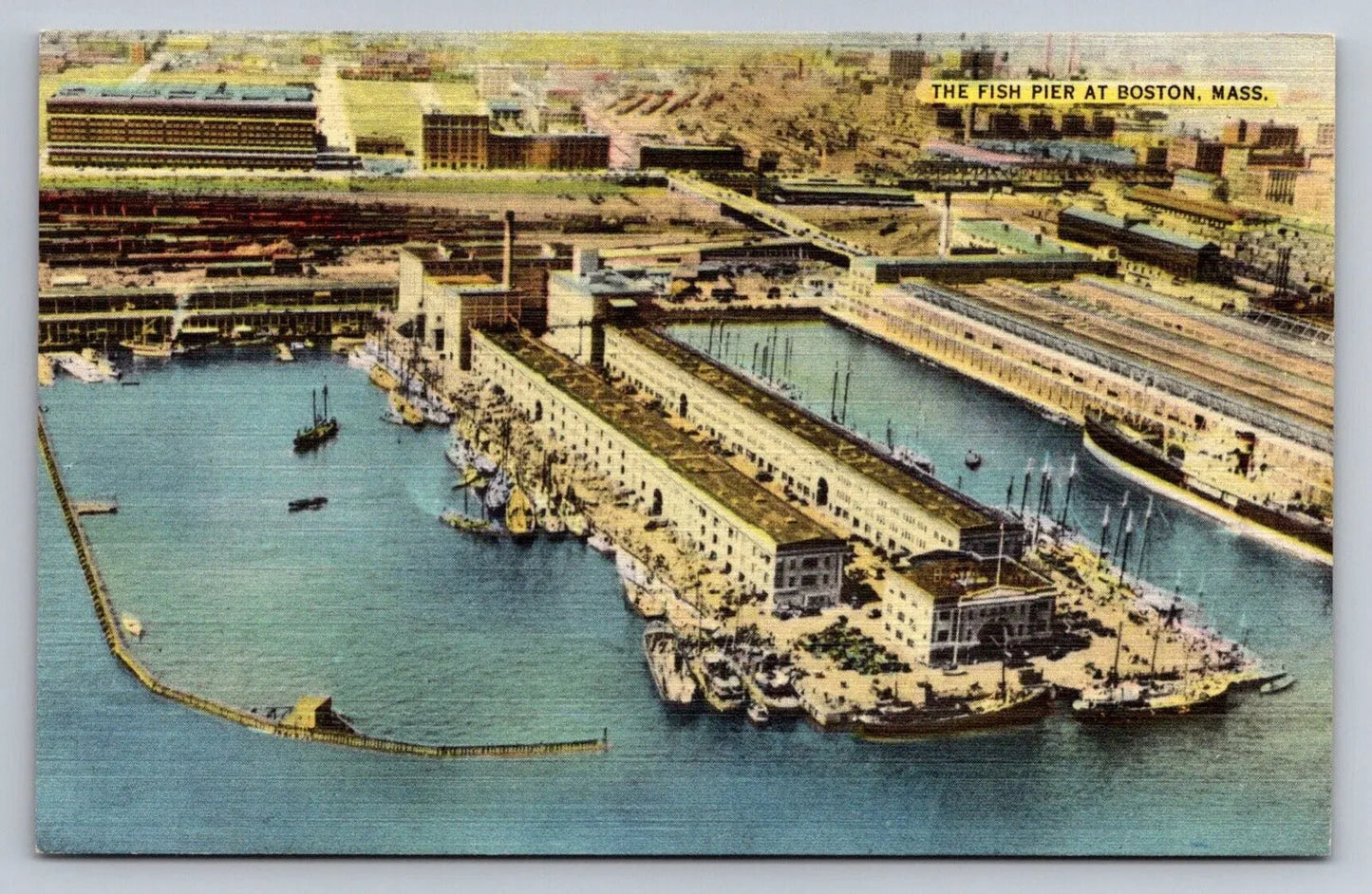 The Fish Pier at Boston, Mass. (Massachusetts) Vintage Postcard - Wow!