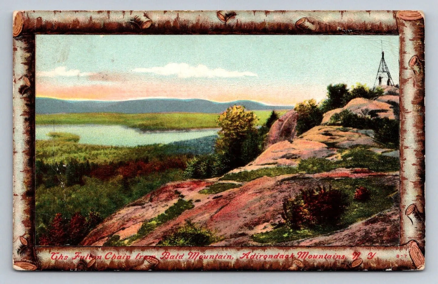 The Fulton Chain, Bald Mountain, Adirondack Mountains, New York Vintage Postcard