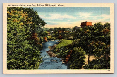 Willimantic River from Foot Bridge, Willimantic, Conn. Connecticut Postcard