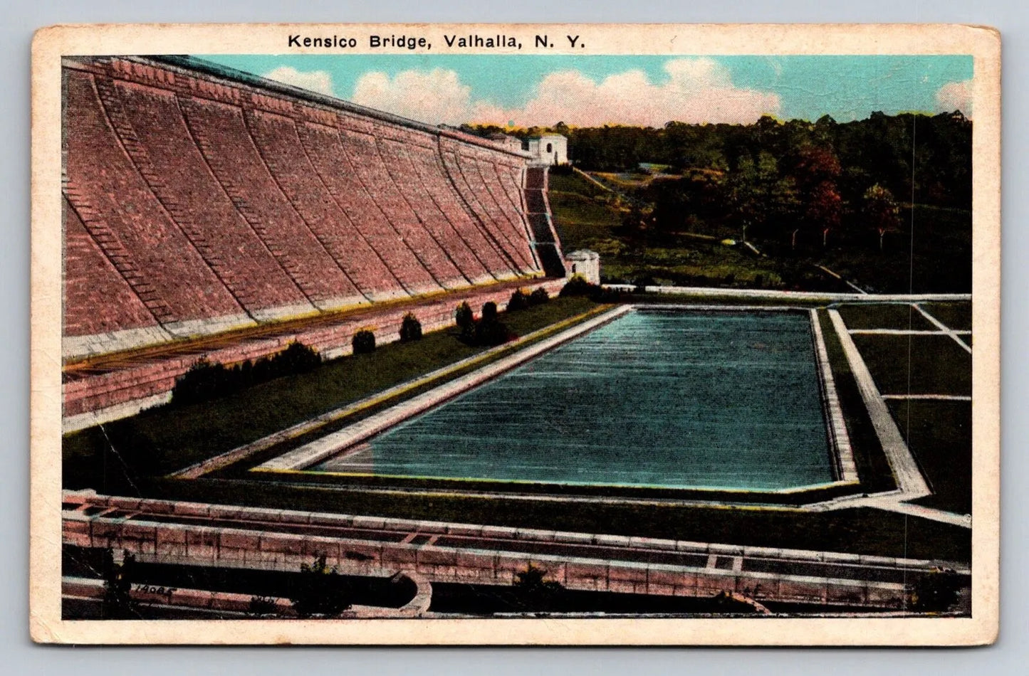 Kensico Bridge, Vathalla, NY (New York) Vintage Postcard BEAUTIFUL