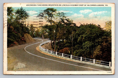 Ascending Tuscarora Mountain, Lincoln Highway East of McConnellsburg, Postcard