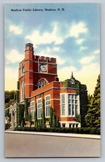 Nashua Public Library, Nashua, NH (New Hampshire) Vintage Postcard - Wonderful!