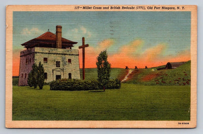 Millet Cross and British Redoubt 1771, Old Fort Niagara, NY (New York) Postcard