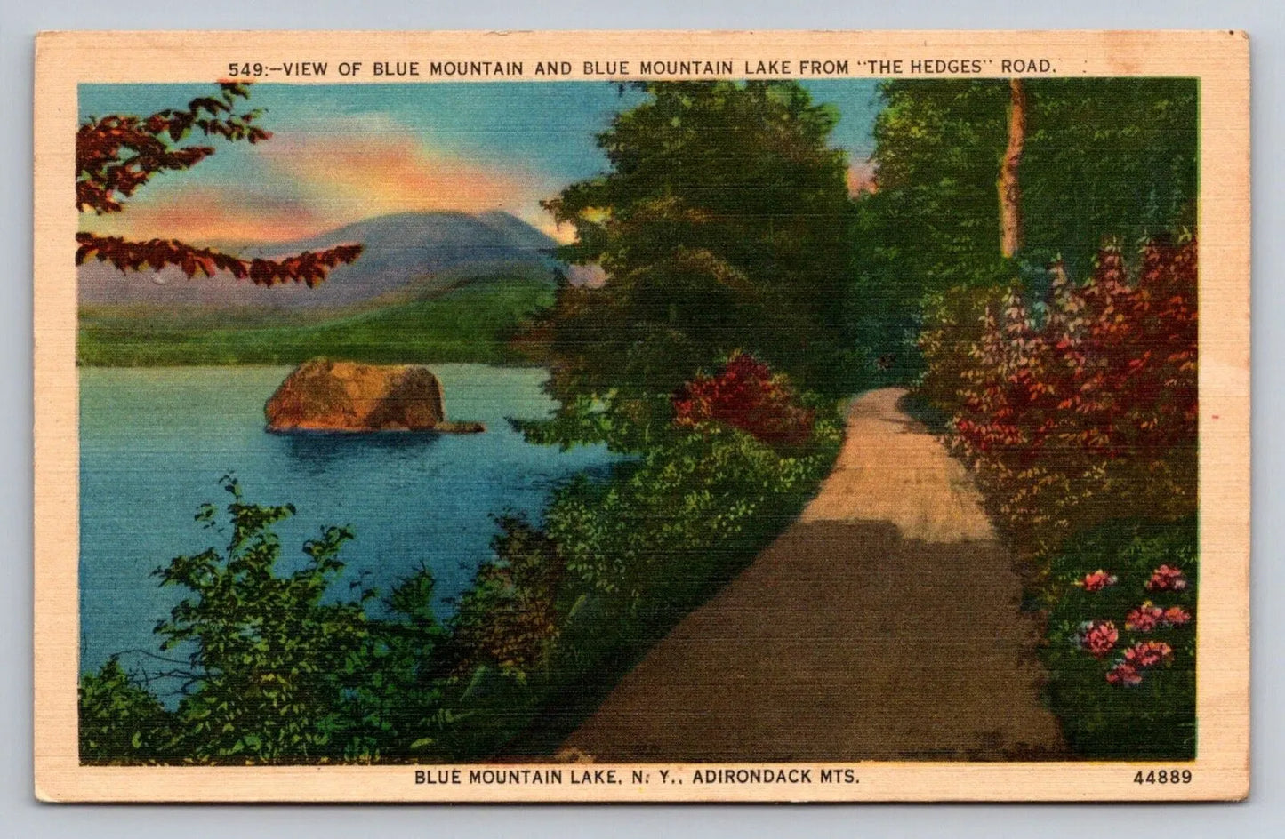 Blue Mountain Lake from the Hedges Road, Adirondack Mountains, NY Postcard