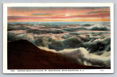 Sunrise Above the Clouds, Mt. Washington, White Mountains, NH Vintage Postcard