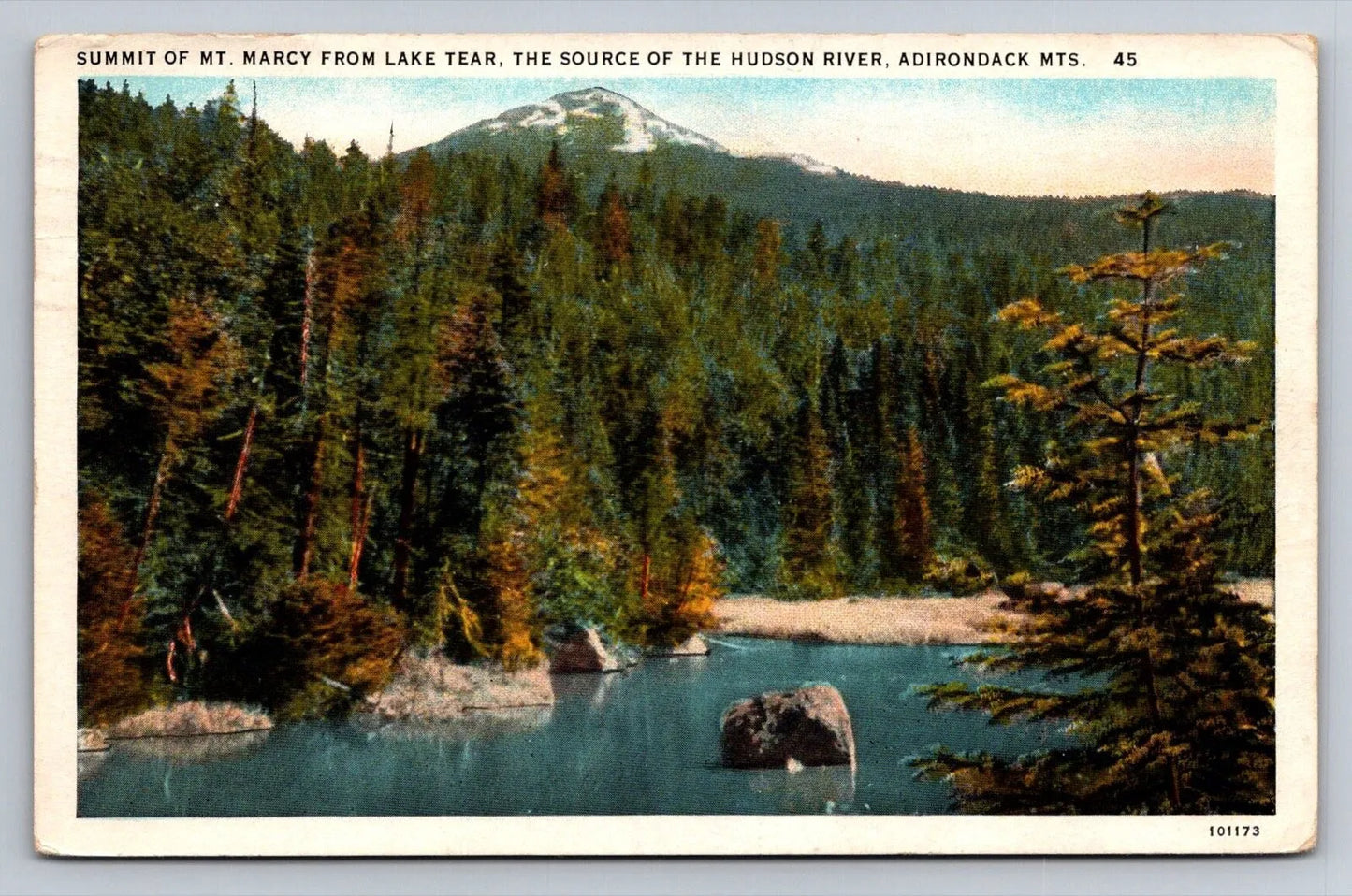 Summit of Mt. Marcy from Lake Tear, Source of Hudson River, Adirondacks Postcard