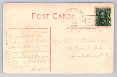 Schuyler Mansion, Albany, Ny - Posted 1908, Benjamin Franklin Stamp Postcard