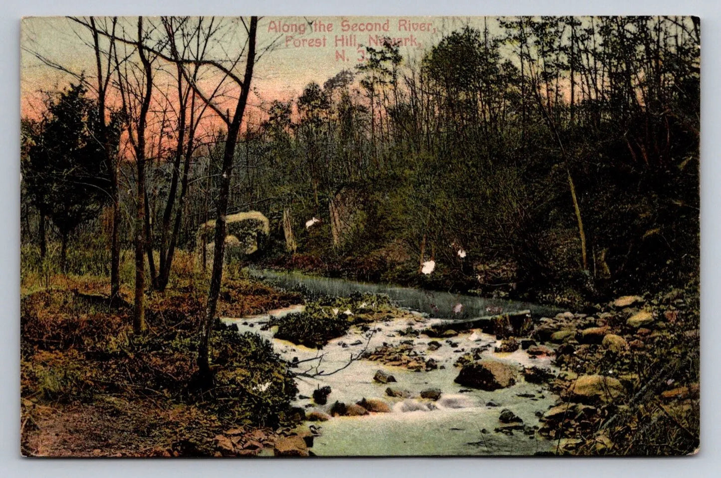 Along the Second River, Forest Hill, Newark, NJ., circa 1908 Vintage Postcard