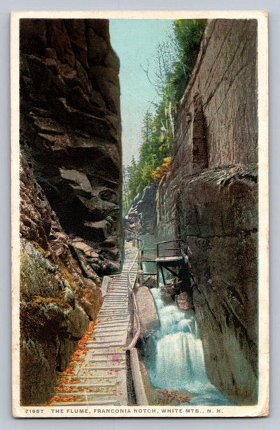 The Flume, Franconia Notch, White Mtns., NH (New Hampshire) Vintage Postcard