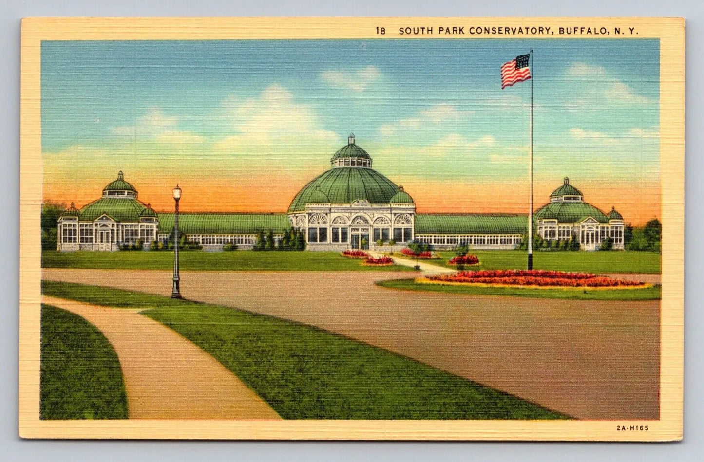 South Park Conservatory, Buffalo, NY (New York) Vintage Curt Teich Postcard