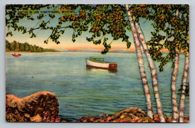 Boating on Lake Winnepesaukee, White Mountains, New Hampshire Vintage Postcard