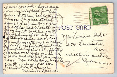 Post Office, Hartford, Conn. Washington One Cent Stamp Vintage Postcard