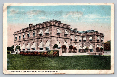 Miramar, Thr Widener Estate, New Port, RI (Rhode Island) Vintage Postcard