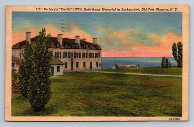 De Lery's Castle, Rush-bagot Memorial, Old Fort Niagara, NY Vintage Postcard