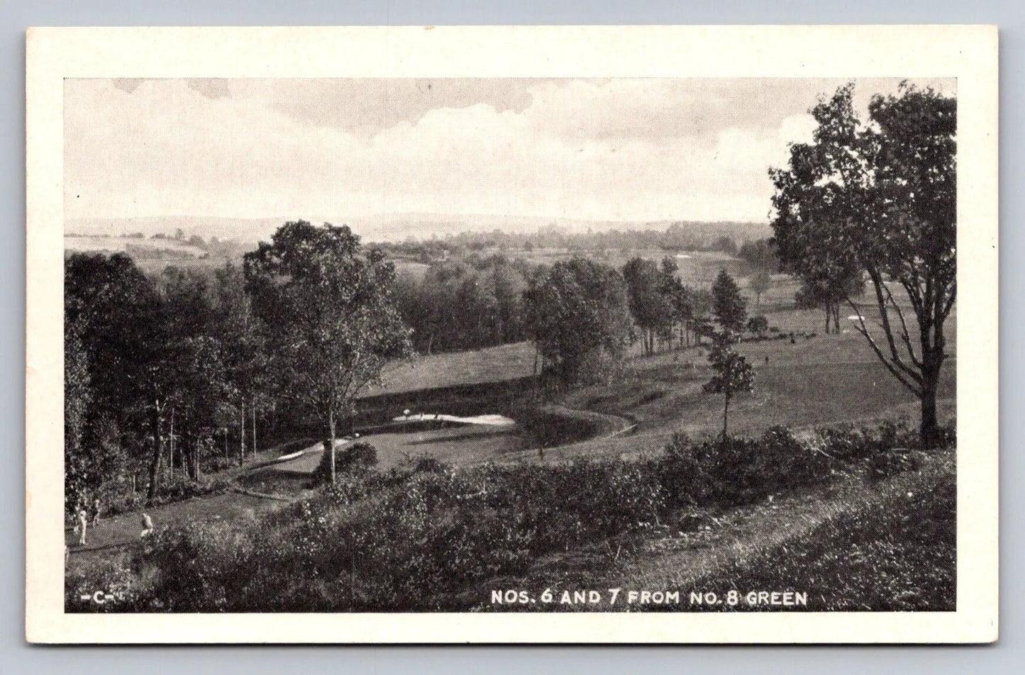 Nos. 6 and 7 from No. 8 Green, Irem's Playground, Dallas, PA, Golf Postcard