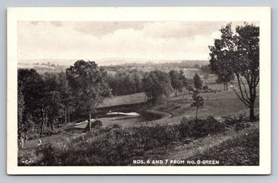 Nos. 6 and 7 from No. 8 Green, Irem's Playground, Dallas, PA, Golf Postcard