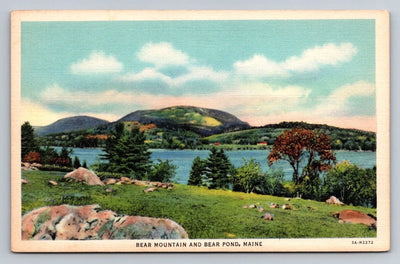 Bear Mountain and Bear Pond, Maine Vintage Postcard