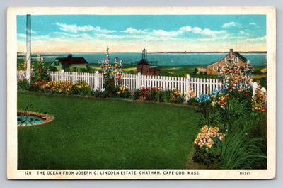 The Ocean from Joseph C. Lincoln Estate, Chatham, Cape Cod, Mass. Postcard