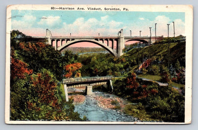 Harrison Ave. Viaduct, Scranton, PA. Bridge (Pennsylvania) Vintage Postcard